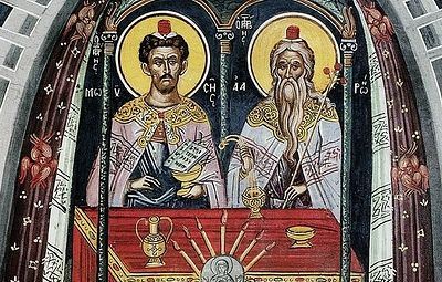 Икона Моисея и Аарона на Царских вратах иконостаса: символика
